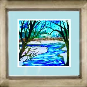 "Snowy Stream" a Gallery Wrapped Canvas